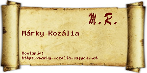 Márky Rozália névjegykártya
