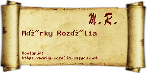 Márky Rozália névjegykártya